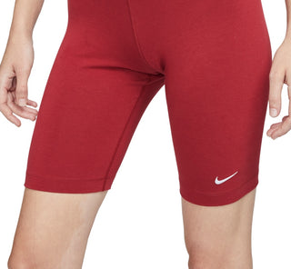 Nike Women's Sportswear Essential High Waist Bike Shorts Red Size X-Large