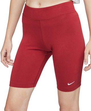 Nike Women's Sportswear Essential High Waist Bike Shorts Red Size X-Large