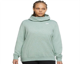 Nike Women's Funnel Neck Fleece Hoodie Green Size X-Large