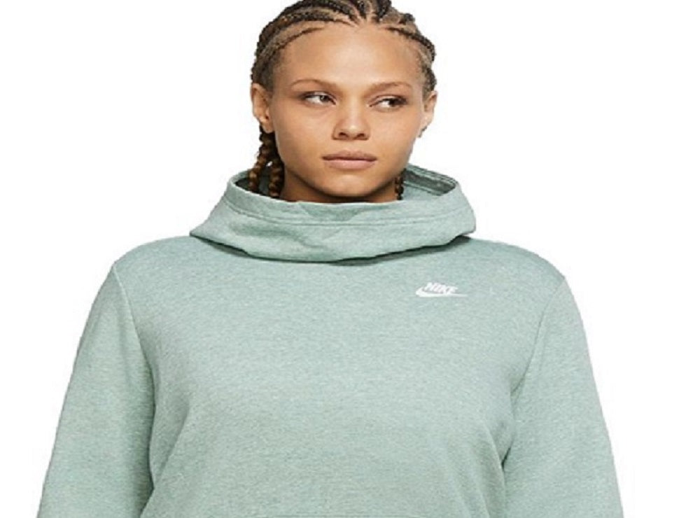 Nike Women's Funnel Neck Fleece Hoodie Green Size X-Large