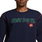Nike Men's Just Do It Crewneck Fleece Sweatshirt Blue Size Medium