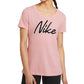 Nike Women's Dri Fit Script Logo Training T-Shirt Pink Size X-Small