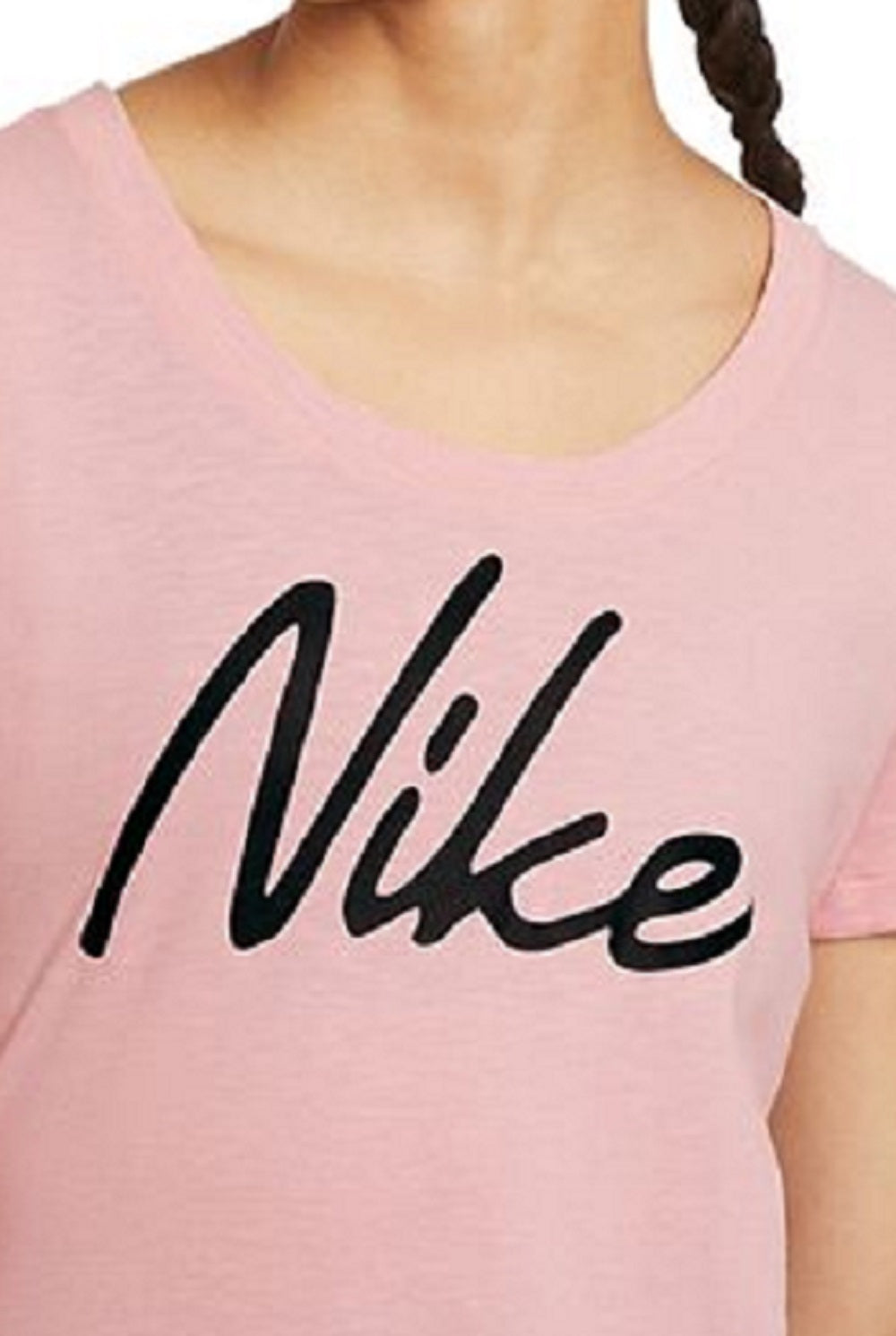 Nike Women's Dri Fit Script Logo Training T-Shirt Pink Size X-Small