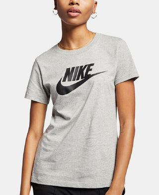 Nike Women's Sportswear Cotton Logo T-Shirt Gray Size Small