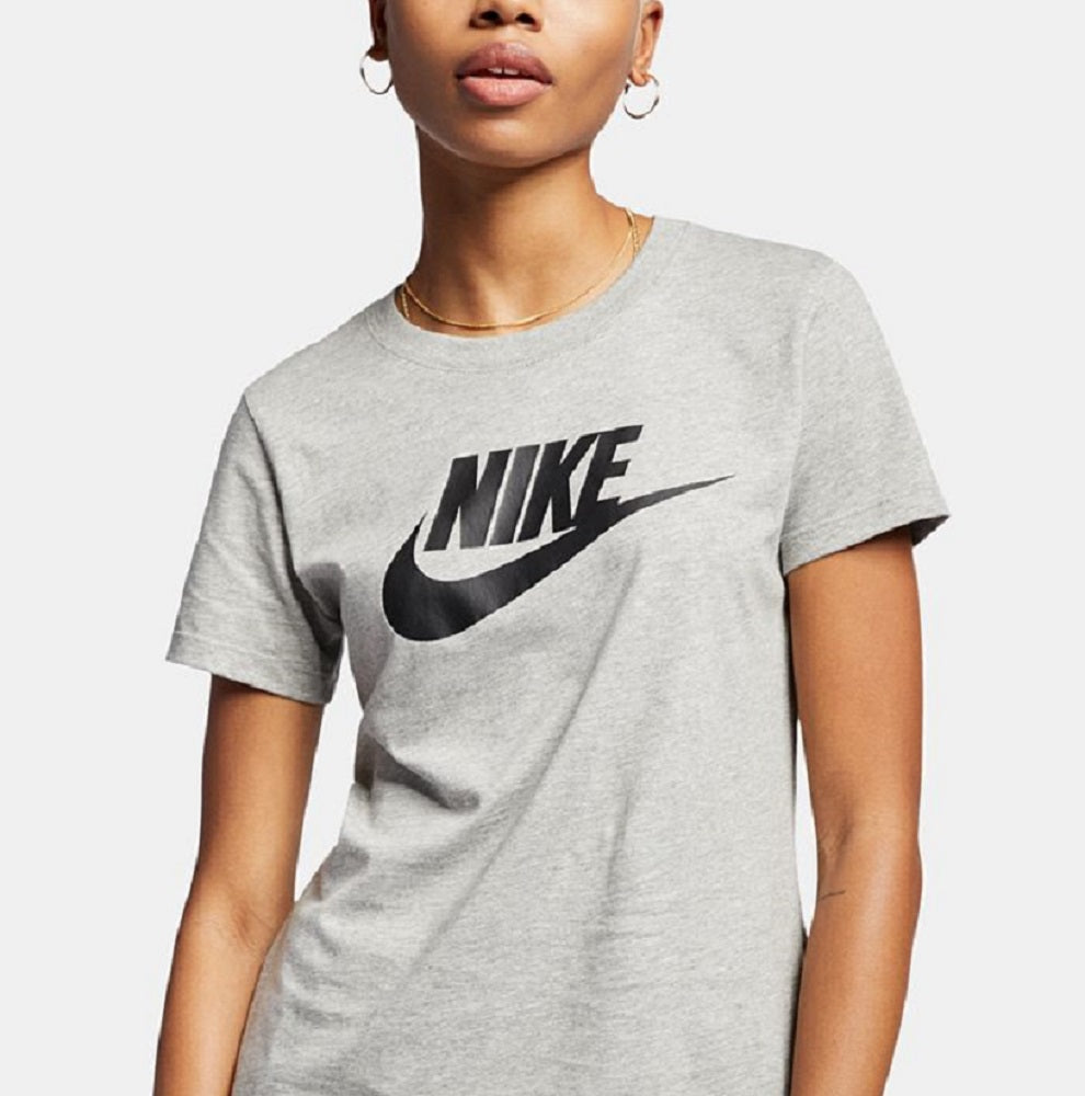 Nike Women's Sportswear Cotton Logo T-Shirt Gray Size Small