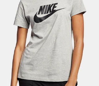 Nike Women's Sportswear Cotton Logo T-Shirt Gray Size Small