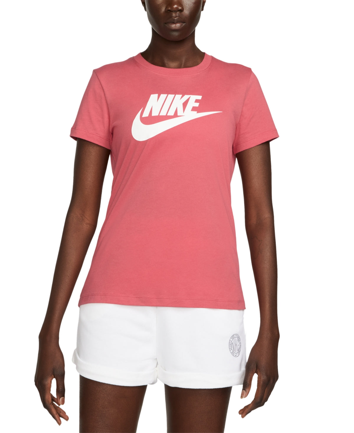 Nike Women's Sportswear Cotton Logo T-Shirt Red Size X-Small