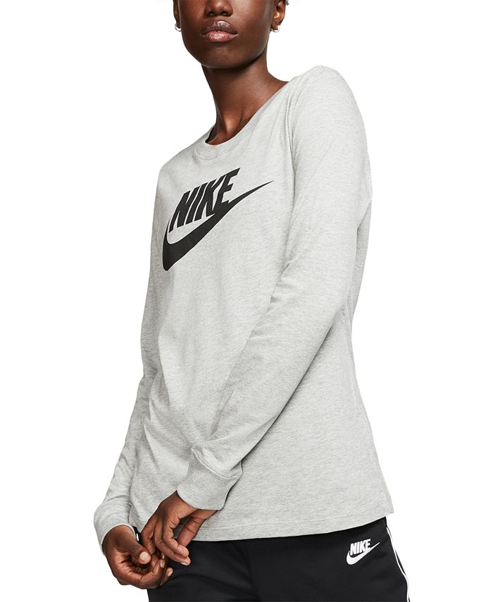 Nike Women's Sportswear Essential Cotton Logo Top Green Size XL