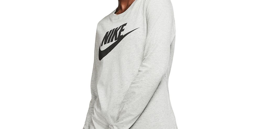 Nike Women's Sportswear Essential Cotton Logo Top Green Size XL