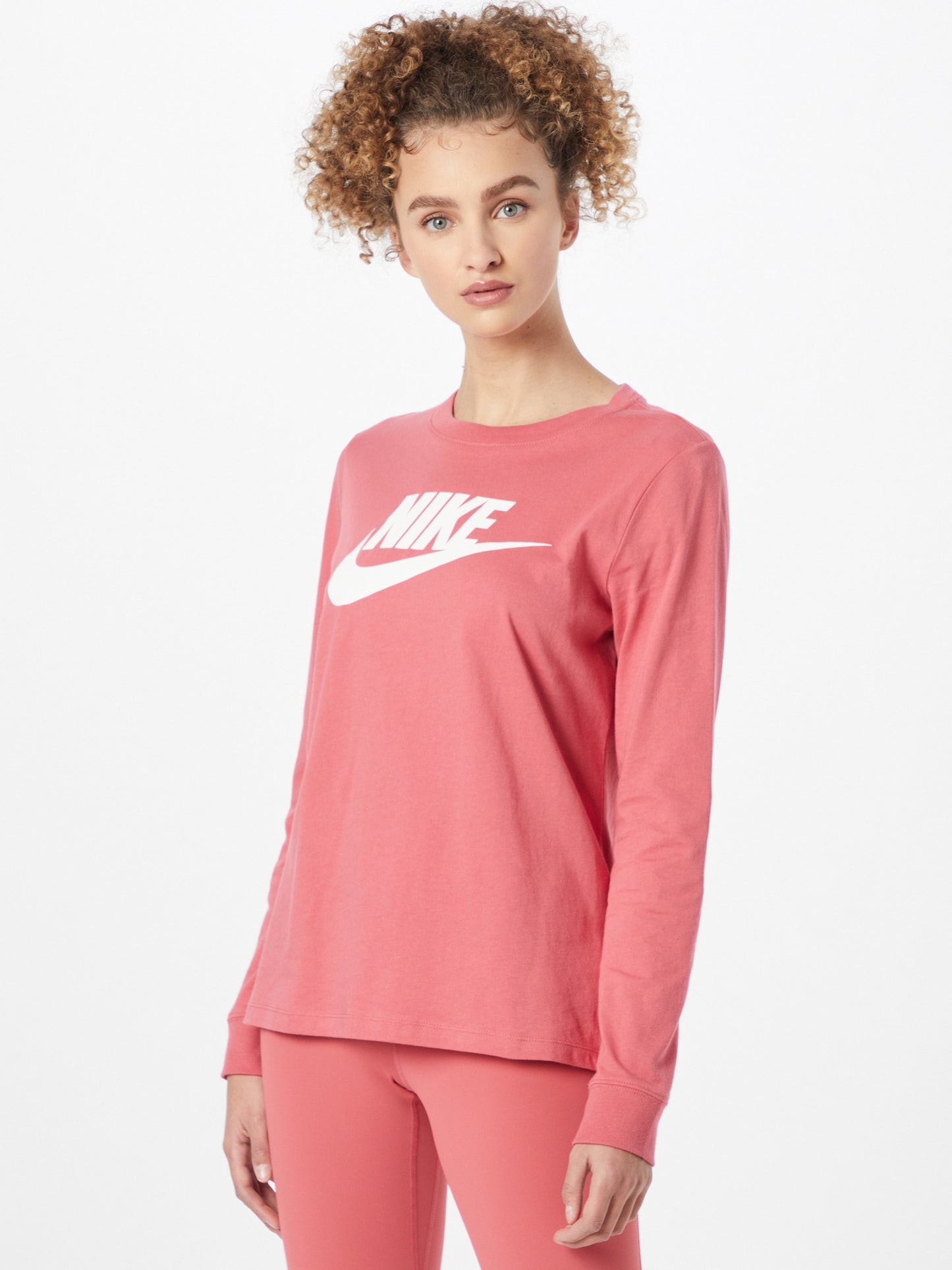 Nike Women's Sportswear Essential Cotton Logo Top Red Size X-Large