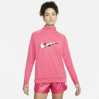 Nike Women's Swoosh Half Zip Top Pink Size Medium
