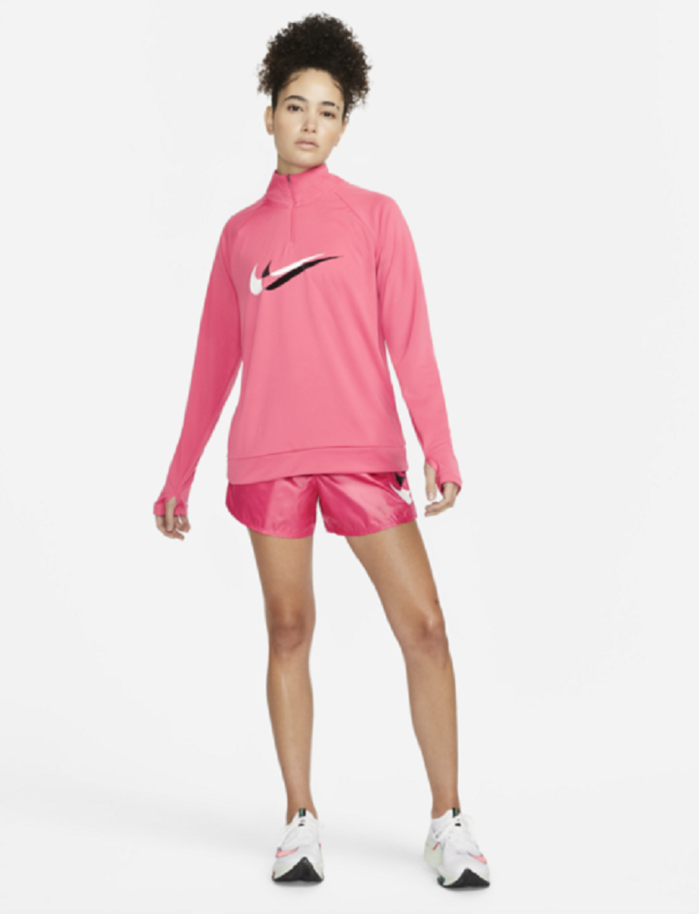 Nike Women's Swoosh Half Zip Top Pink Size Medium