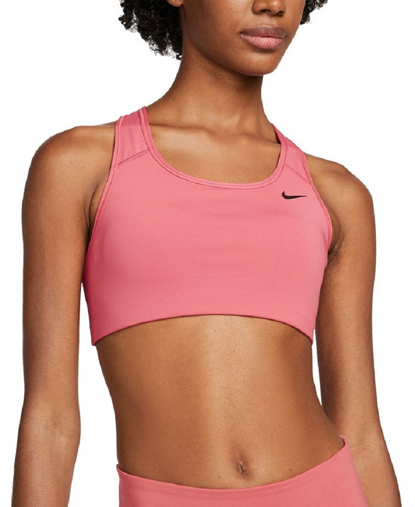 Nike Women's Dri Fit Racerback Medium Impact Sports Bra Pink Size Large