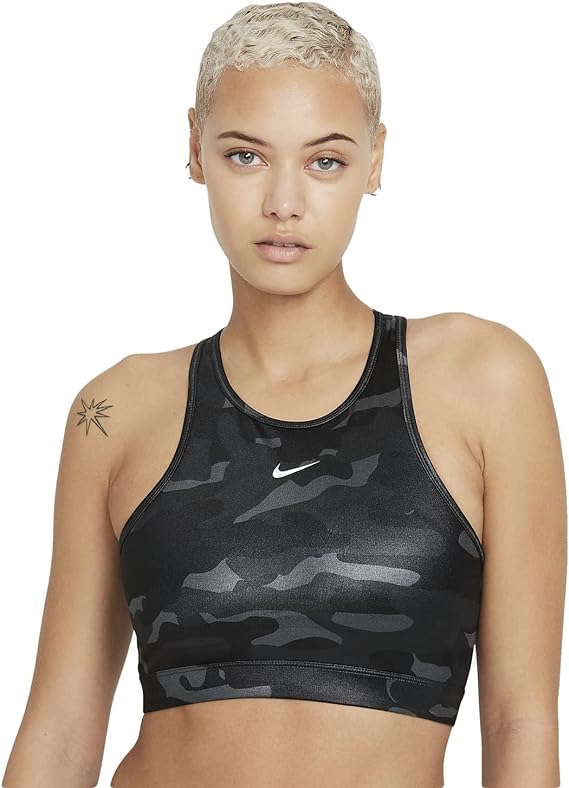 Nike Women's 1 Piece Pad Medium Impact Sports Bra Black Size Small