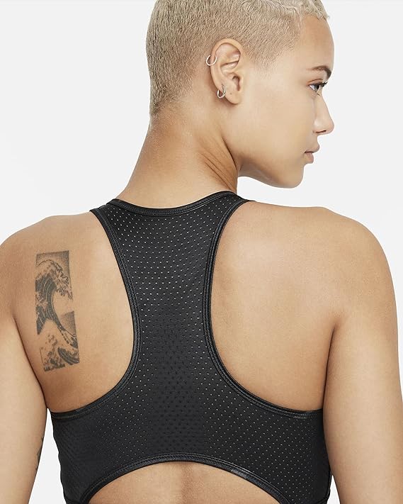 Nike Women's 1 Piece Pad Medium Impact Sports Bra Black Size Small