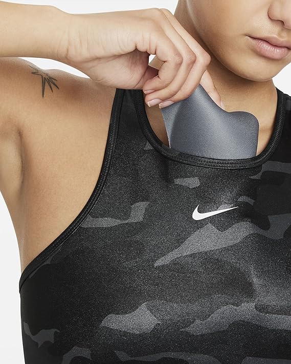 Nike Women's 1 Piece Pad Medium Impact Sports Bra Black Size Small
