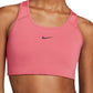 Nike Women's 1 Piece Pad Medium Impact Sports Bra Pink Size Large
