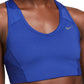 Nike Women's Pro Dri Fit Swoosh Sparkle Sports Bra Blue Size Large