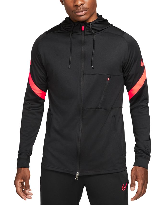 Nike Men's Dri Fit Strike Full Zip Hooded Soccer Jacket Black Size Small