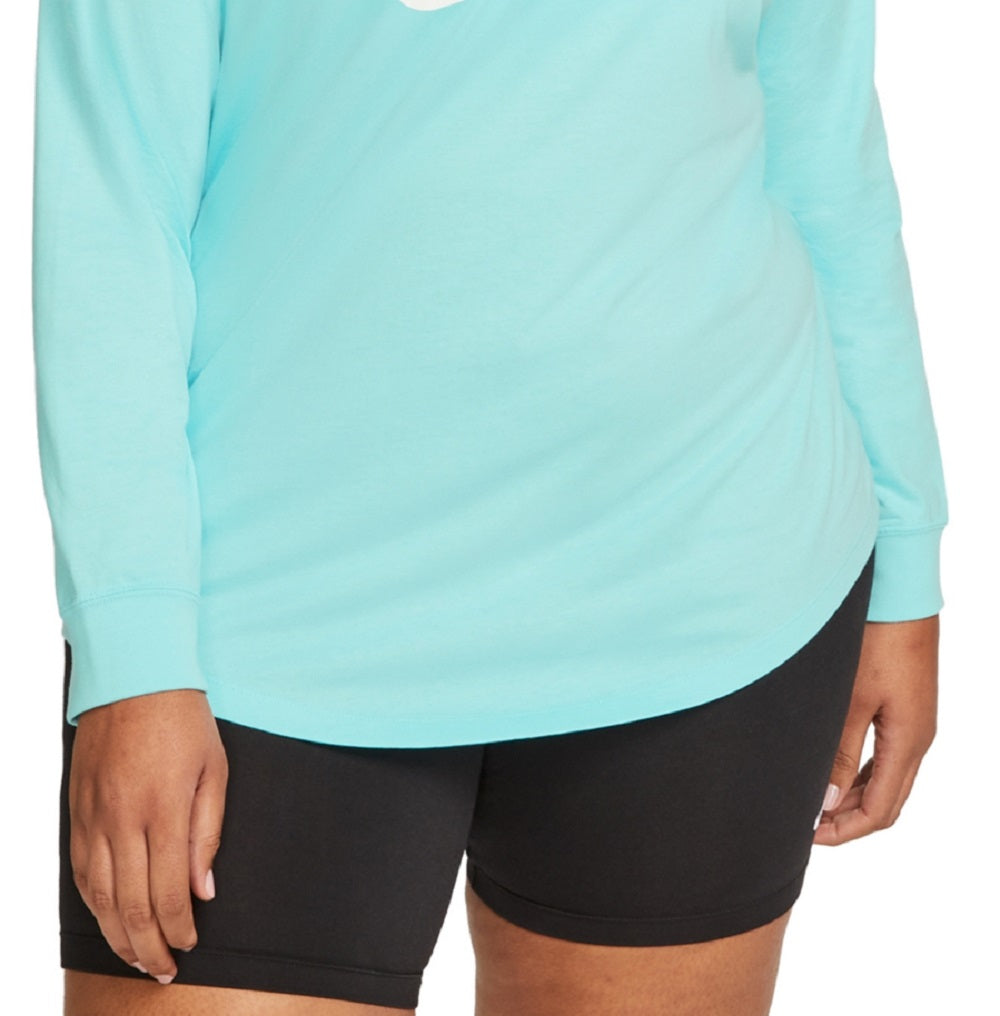 Nike Women's Cotton Graphic Top Blue Size 2X