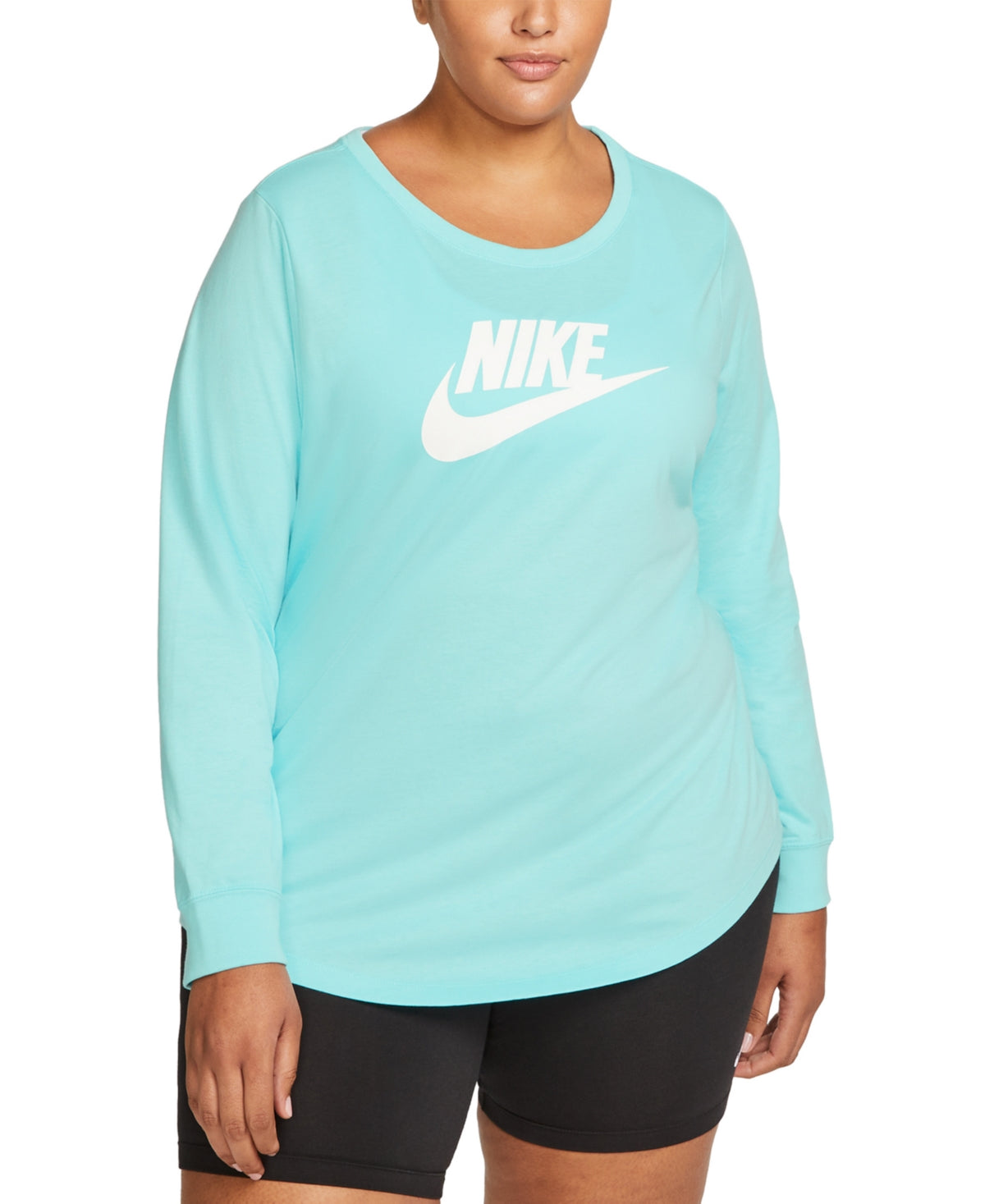 Nike Women's Cotton Graphic Top Blue Size 2X