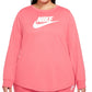 Nike Women's Cotton Graphic Top Pink Size 3X