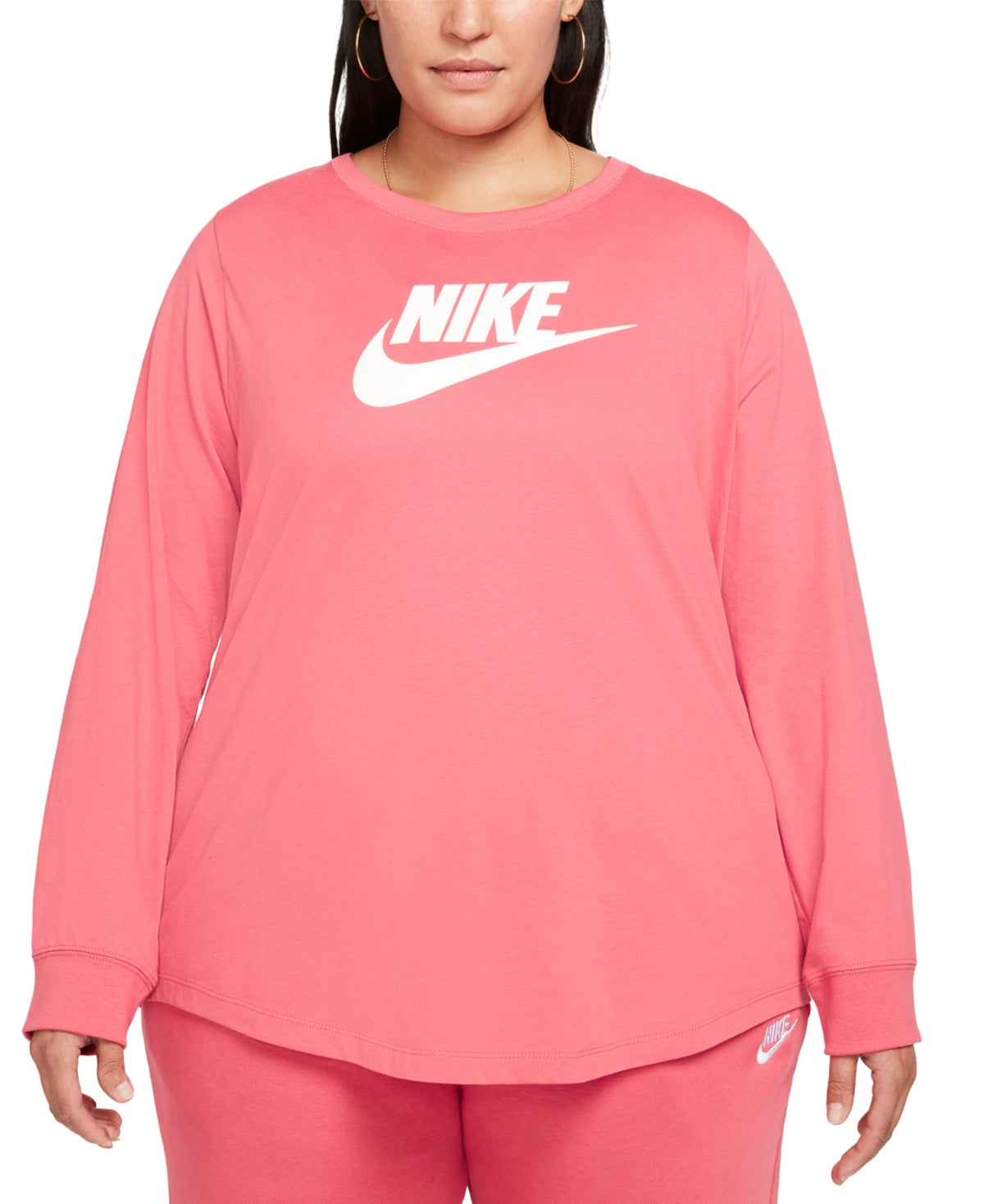 Nike Women's Cotton Graphic Top Pink Size 3X