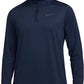 Nike Men's Pro Dri FIT 1/4-Zip Hyper Dry Training Pullover Blue Medium