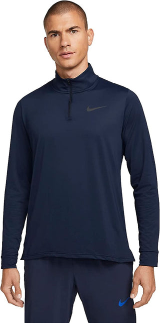 Nike Men's Pro Dri FIT 1/4-Zip Hyper Dry Training Pullover Blue Medium