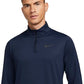 Nike Men's Pro Dri FIT 1/4-Zip Hyper Dry Training Pullover Blue Medium