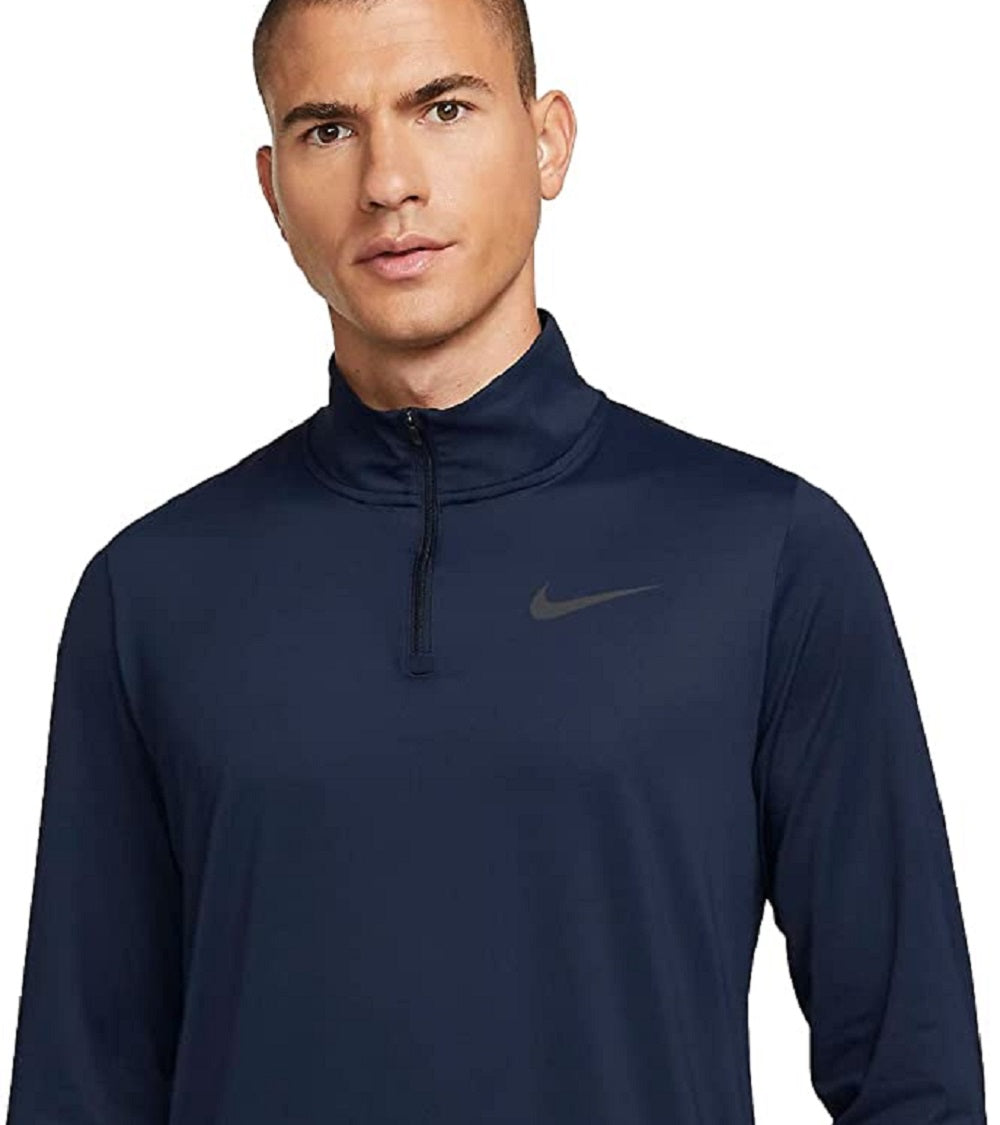 Nike Men's Pro Dri FIT 1/4-Zip Hyper Dry Training Pullover Blue Medium