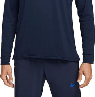 Nike Men's Pro Dri FIT 1/4-Zip Hyper Dry Training Pullover Blue Medium