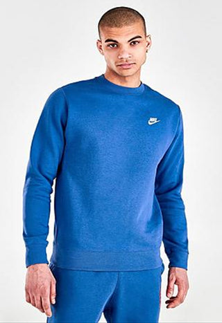 Nike Men's Sportswear Club Fleece Crewneck Sweatshirt Blue Size Medium