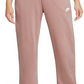 Nike Women's Sportswear Club Fleece Straight Leg Pants Pink Size X-Small
