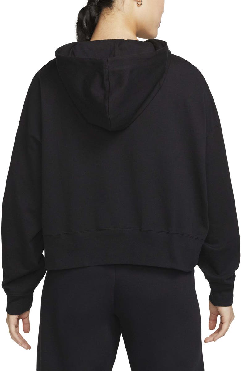 Nike Sportswear Oversize Cotton Jersey Hoodie in Black/White Size XS