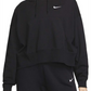 Nike Sportswear Oversize Cotton Jersey Hoodie in Black/White Size XS