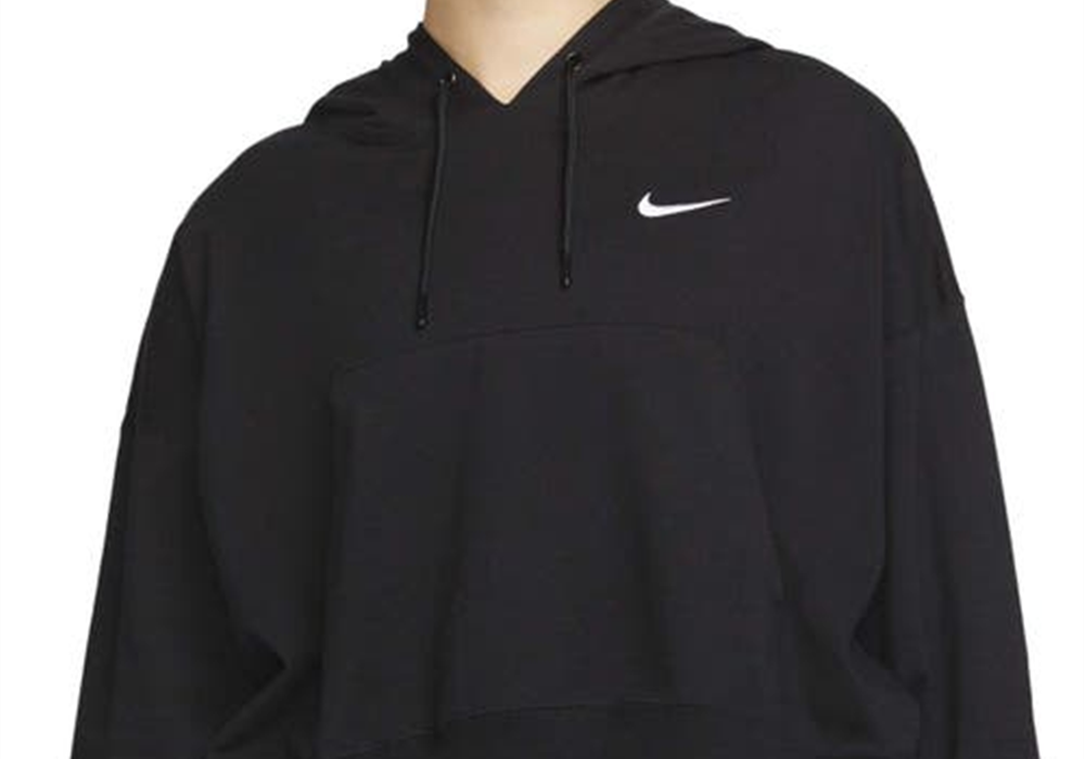 Nike Sportswear Oversize Cotton Jersey Hoodie in Black/White Size XS