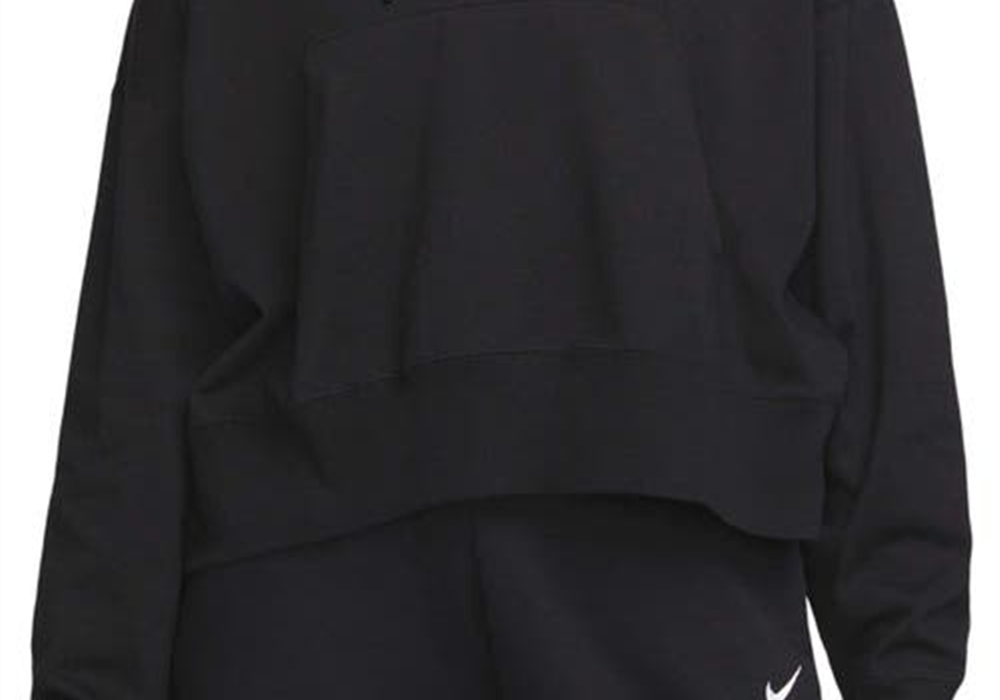 Nike Sportswear Oversize Cotton Jersey Hoodie in Black/White Size XS
