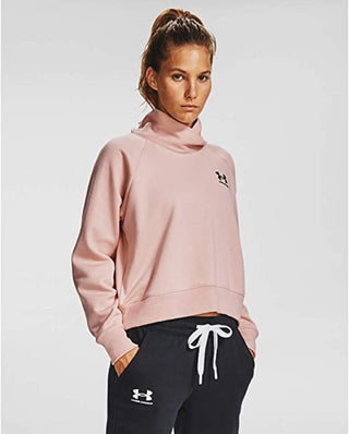 Under Armour Women's Rival Fleece Sweatshirt Pink Size Large