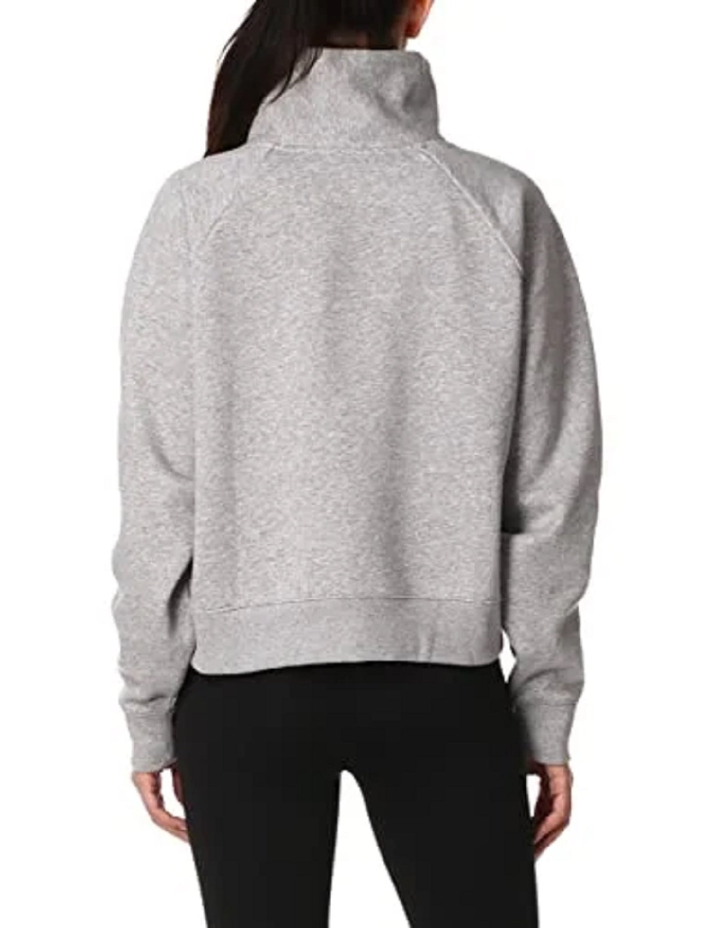 Under Armour Women's Rival Fleece Wrap Neck Sweatshirt Gray Size Medium