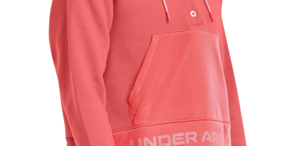 Under Armour Women's Rival Fleece Mesh Hoodie Pink Size XL