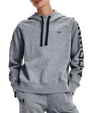 Under Armour Women's Rival Fleece Logo Hoodie Gray Size XX-Large