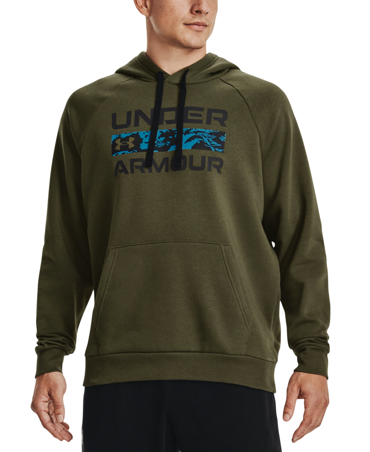 Under Armour Men's Rival Signature Sweatshirt Green Size 2XL
