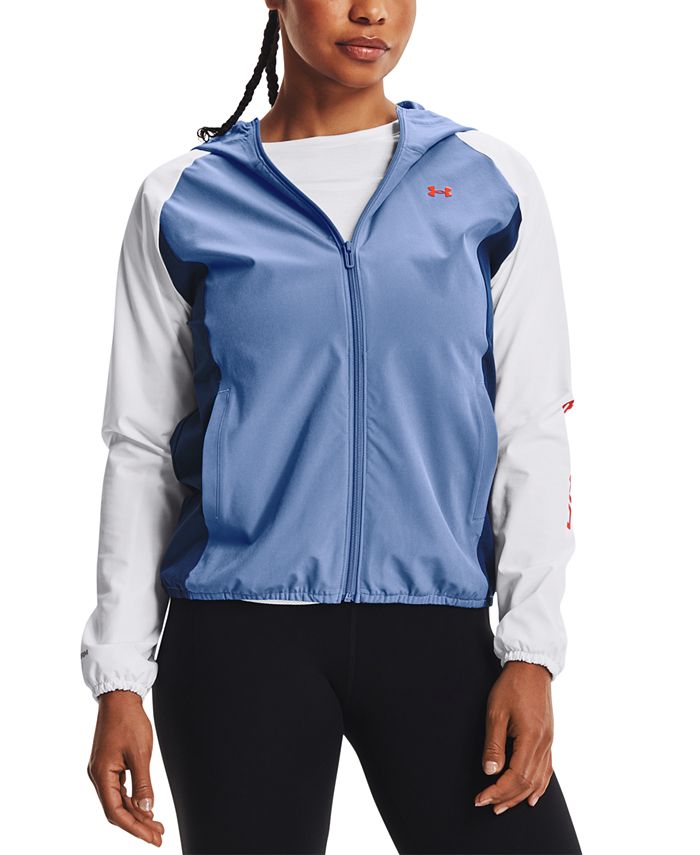 Under Armour Women's Storm Woven Hooded Jacket Blue Size Large