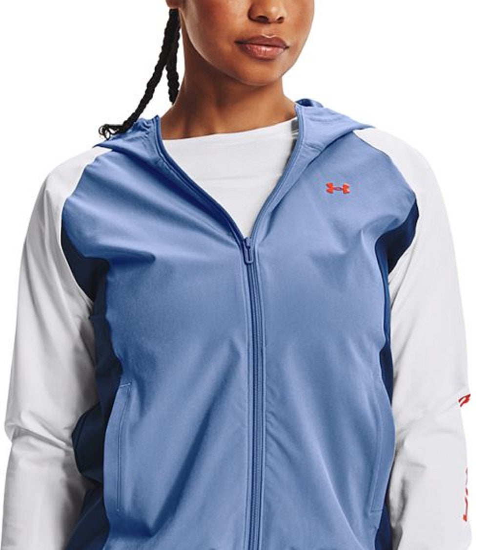 Under Armour Women's Storm Woven Hooded Jacket Blue Size Large