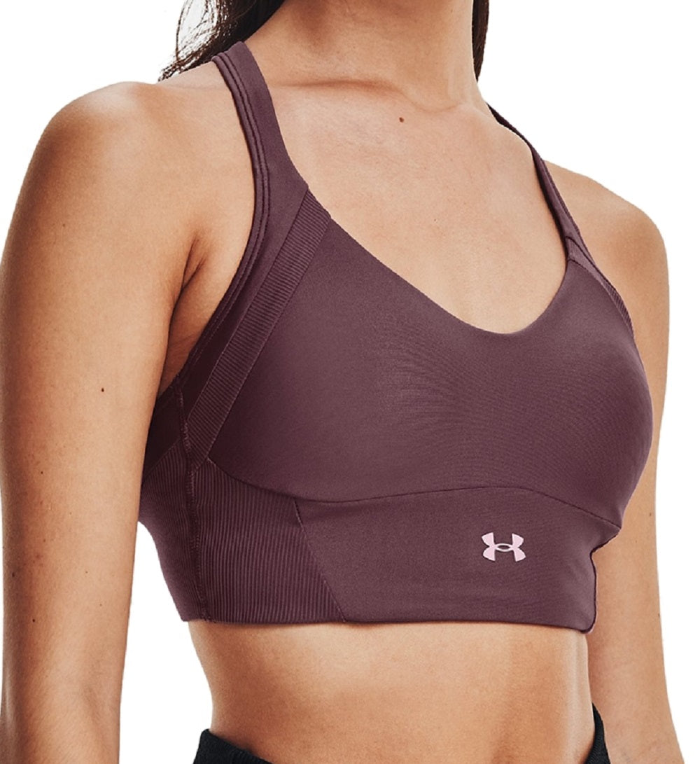 Under Armour Women's Heatgear Medium Impact Sports Bra Purple Size Small