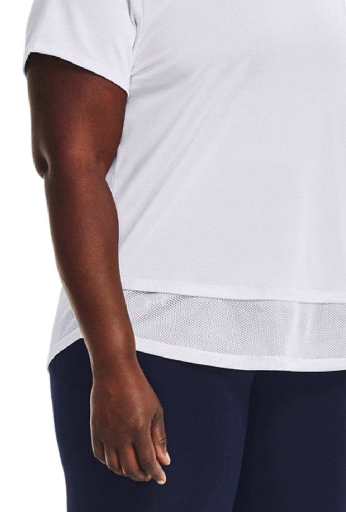 Under Armour Women's Tech Layered Look T-Shirt White Size 2X