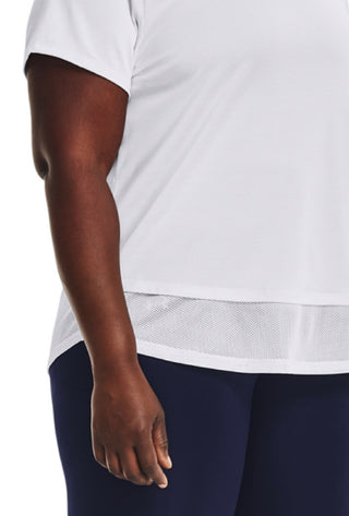 Under Armour Women's Tech Layered Look T-Shirt White Size 2X