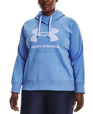 Under Armour Women's Rival Fleece Logo Hoodie Blue Size 1X