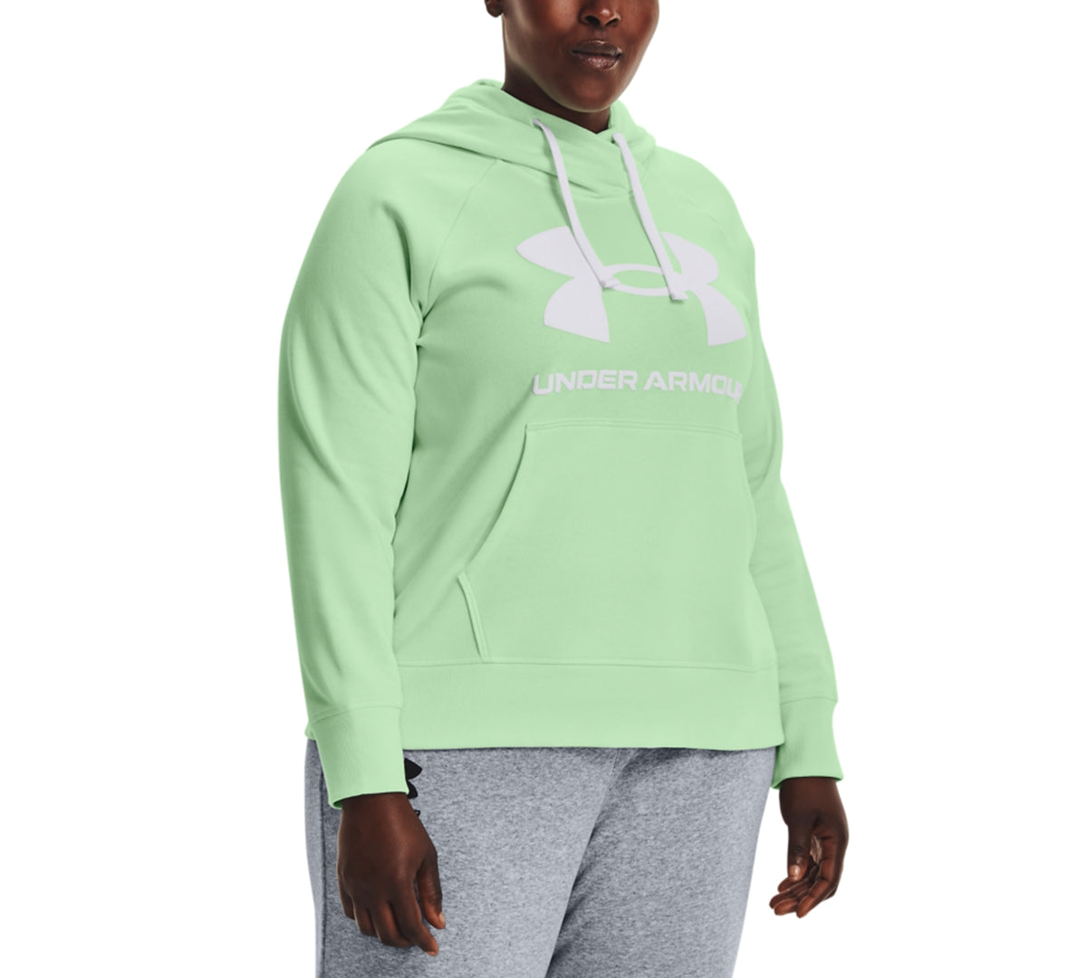Under Armour Women's Rival Fleece Logo Hoodie Green Size 2X